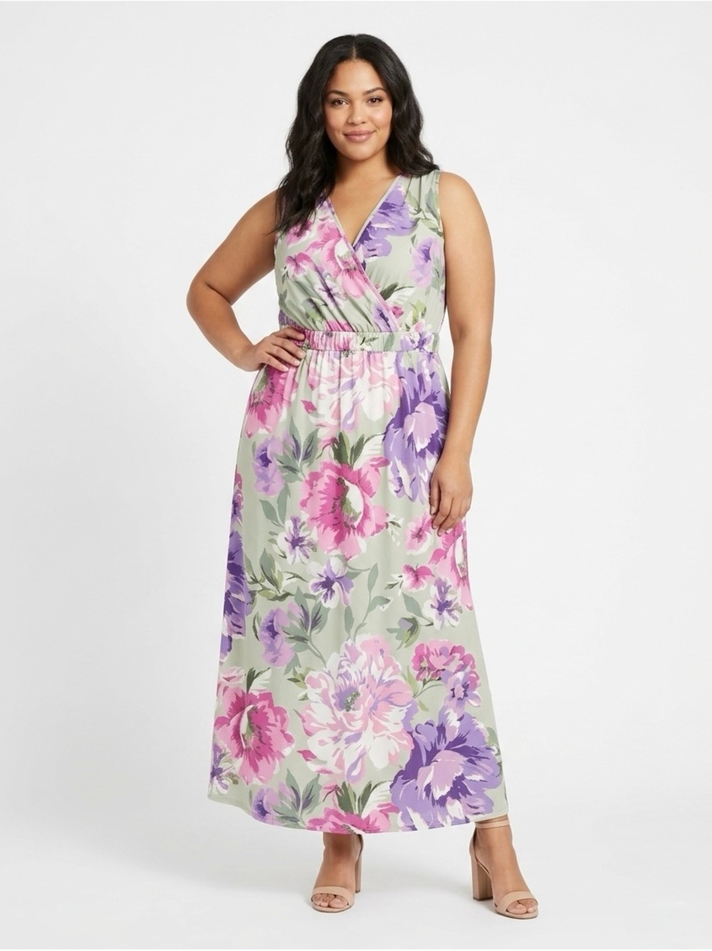 [London Times] Classic Floral Maxi Dress